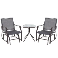 Outsunny set mobilier exterior, 2 scaune si masuta, maro si gri(m-1)