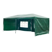 Outsunny Pavilion penrtu Extern Impermeabil din Oțel și PE cu Panouri Detașabile, Verde, 3x6m(m-1)