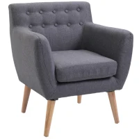 HOMCOM Scaun Fotoliu de Design Dormitor Salon Moderna Gri(m-1)
