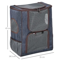 PawHut rucsac pentru caini si pisici 35x28.5x45 cm, albastru(m-3)