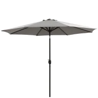 Outsunny Umbrela de Soare pentru Plaja sau Gradina Impermeabila din Otel Maro Cafea Φ3x2.50m(m-14)