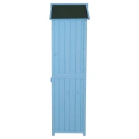 Outsunny Casuta Dulapior Pentru ustensile In Lemn de Gradina Albastru Deschis(m-4)