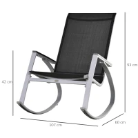 Outsunny scaun balansoar de exterior, 107x60x93cm, negru(m-3)