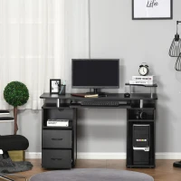 HOMCOM masa de birou suport PC din lemn cu sertare si suport pentru tastatura casa si birou(m-12)