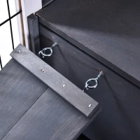 PawHut Cusca Lemn pentru Iepuri & Porcusori cu 4 Roti & Rampa(m-10)