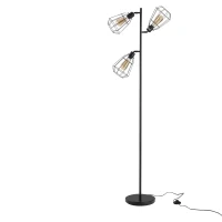 HOMCOM lampa stil industrial cu abajururi, 136x165cm, neagra(m-2)