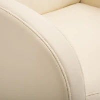 Homcom Fotoliu Relax con Spatar Rabatabil si Taburet  in Piele Ecologica Crem 67 × 89 × 110cm(m-8)