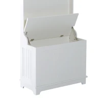 HomCom Mobilier pentru Hol Cu Bancă și compartiment Depozitare și Cuier, din Lemn, Alb(m-8)