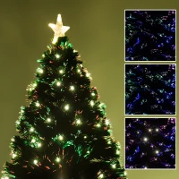 HomCom Albero di Natale Artificiale 230 Rami in PVC con Luci LED Φ82 x 180cm Verde(m-9)