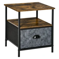 HOMCOM noptiera stil industrial, cu sertar, 40x40x46.9 cm(m-1)