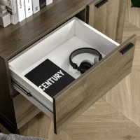 HOMCOM Bufet Modern pentru Living sau Bucatarie, Dulap Multifunctional din Lemn si Metal cu 2 Sertare si Dulapior(m-6)
