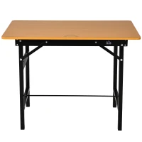 HOMCOM Masa de lucru pliabila pentru bricolaj din otel si MDF 100L x 60W x 75.5A cm(m-4)