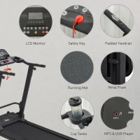 HOMCOM Banda de Alergare Electrica Pliabila 14 km / h 5 Programe si Soclu USB(m-7)