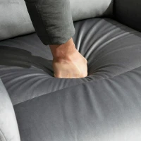 HOMCOM Fotoliu Relax Modern din Tesatura Gri cu Spatar Reclinabil de 140°(m-8)