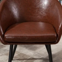 HomCom scaun vintage, piele sintetica, 61x58x74 cm, maro(m-7)