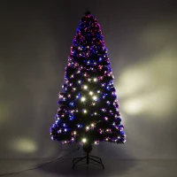 HomCom Albero di Natale Artificiale 230 Rami in PVC con Luci LED Φ82 x 180cm Verde(m-5)