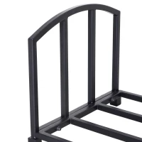 HOMCOM Suport pentru Lemne de Interior si Exterior din Metal cu Manere si 4 Unelte pentru Semineu Incluse - Negru(m-9)