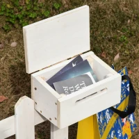 Outsunny Casuta pentru Copii din Lemn cu Gard, Suport pentru Ghivece si Banca(m-9)