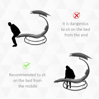 Outsunny Balansoar relax Sezlong pentru Exterior, captusit Gri(m-7)