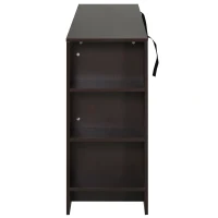 HOMCOM Dulap de perete cu 2 usi 3 sertare rafturi laterale din lemn maro(m-9)