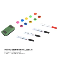 HomCom tabla magnetica pentru perete, 90 x 60 cm, alb(m-8)