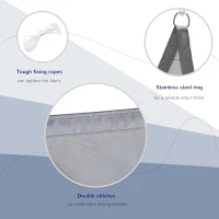 Outsunny Panza Umbrire Triunghiulara Copertina soare din Poliester 4x4x4m Gri(m-5)