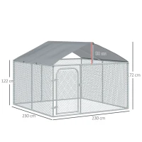 PawHut Tarc Amplu pentru Animale in Plasa Galvanizata cu Invelis Impermeabil pentru Extern 230x230x172 cm(m-3)