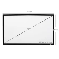 HOMCOM Ecran de proiectie de 100 Inci Ecran Proiectie pentru Proiectoare LED LCD(m-3)