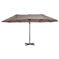 Umbrela Dubla din Poliester Anti-UV 270x460x250cm Maro