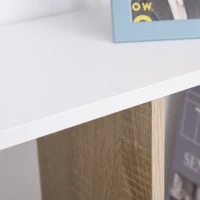 HOMCOM Biblioteca 100×27×124 cm – Lemn Stejar & Alb cu 8 Rafturi(m-10)