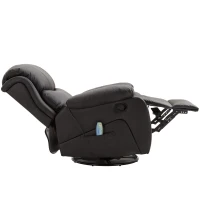 HOMCOM Fotoliu Relax Masaj Sistem Incalzire Rabatabil Piele Ecologica 94 x 103 x100cm Negru(m-4)