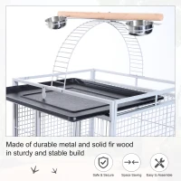 Pawhut Voliera Pasari 160 cm – Mobila cu Stinghii & Tavi de Hrana(m-7)