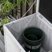 Outsunny Banca Lemn Gri 127×56×60 cm – Cu Spatiu de Depozitare(m-8)