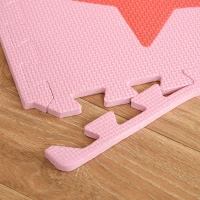 HOMCOM Covor puzzle 36 bucati cu margini si forme colorate din EVA antiderapanta(m-8)