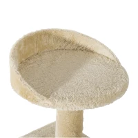 PawHut Ansamblu de joaca pentru Pisici pe mai multe niveluri Stalp de zgariat din Sisal Platforme si Cusca(m-10)