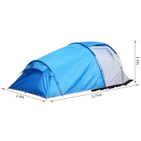 Outsunny Cort Camping Impermeabil pentru 4 Persoane, 375x240x150cm(m-3)