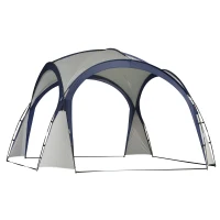 Outsunny Foisor Cort de Camping Pliabil Protectie UV Alb si Albastru 350 x 350 x230cm(m-1)