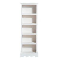 HomCom Mobilier Biblioteca 5 Rafturi din Lemn Elegant pentru Casa si Birou Alb 30x17x90cm(m-4)