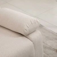 HOMCOM Canapea 3 locuri cu 2 scaune rabatabile si suport pentru picioare integrat bej(m-8)