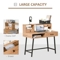 HOMCOM Masa de Birou si Camera cu Sertare si Polite 105x55x100cm Lemn(m-5)