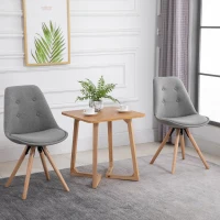 HOMCOM Set 2 Scaune de Sufragerie captusite design modern gri(m-5)