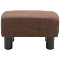 Homcom Pouf Taburet Captusit din Lemn Masiv Maro 40 x 30 x 24cm(m-5)