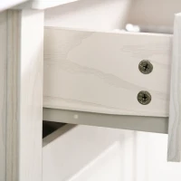 HOMCOM Dulap de Bucatarie cu 2 Sertare in stil colonial Ivoriu(m-8)