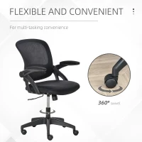 Vinsetto Scaun de Birou Ergonomic Spatar din Plasa si Sezut Capitonat Negru(m-7)