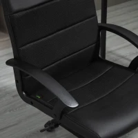 Vinsetto Fotoliu de birou captusit cu inaltime ajustabila, rabatabil cu 5 roti negru(m-8)