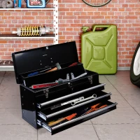 HomCom Cutie Port Ustensile pentru Atelier din Metal Negru, 54x22x29cm (L x W x H)(m-2)