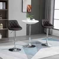 HOMCOM Set 2 Scaune de Bar Pivotante Reglabile in Inaltime din Imitatie de Piele Maro(m-2)