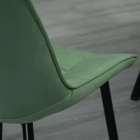 HOMCOM Set 2 Set 2 Scaune Moderne Captusite pentru Sufragerie Stil Nordic Catifea Verde(m-10)