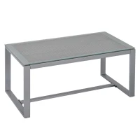 Outsunny Salon de Gradina din Ratan Gri Set Mobilier de Exterior 4 Buc(m-10)