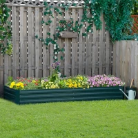 Outsunny Pat Suport de Gradina Inaltat din Metal de Exterior, Suport pentru Plante, Flori si Ierburi, 241x90,5x30cm(m-11)
